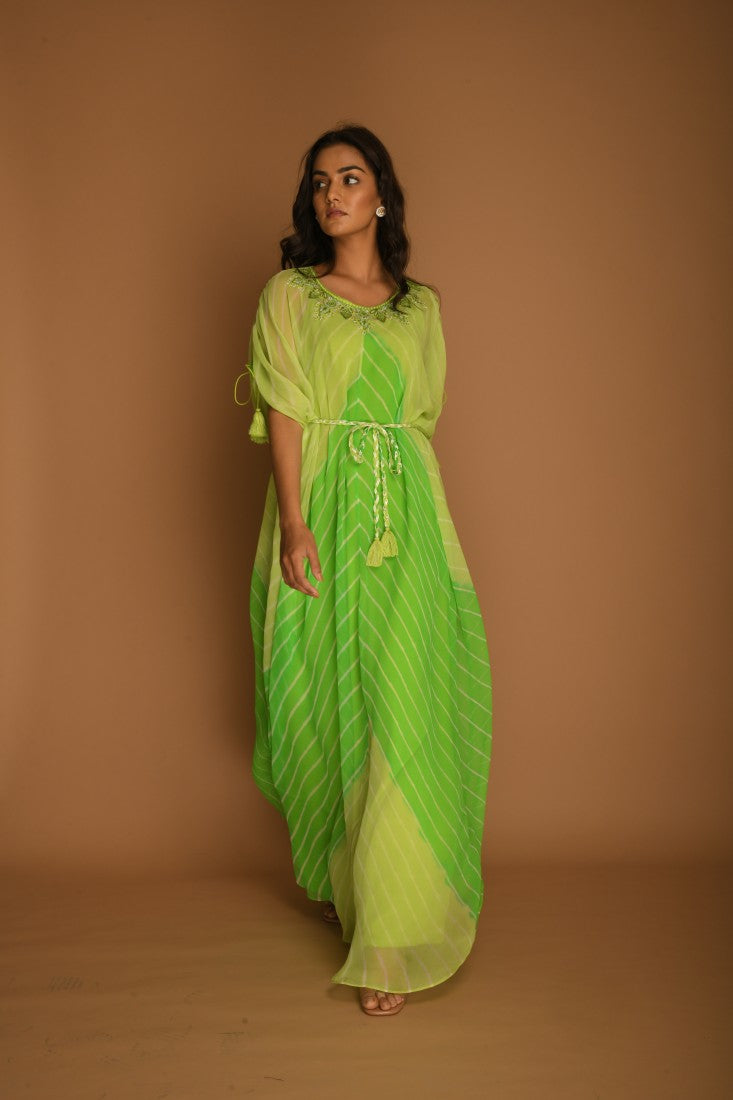 Leheriya lime green kaftan tunic