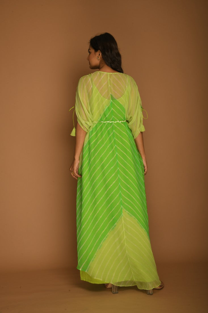 Leheriya lime green kaftan tunic