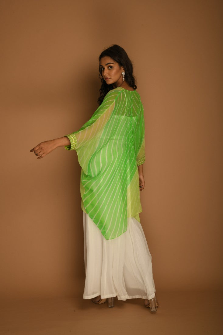 Leheriya lime green kaftan tunic set