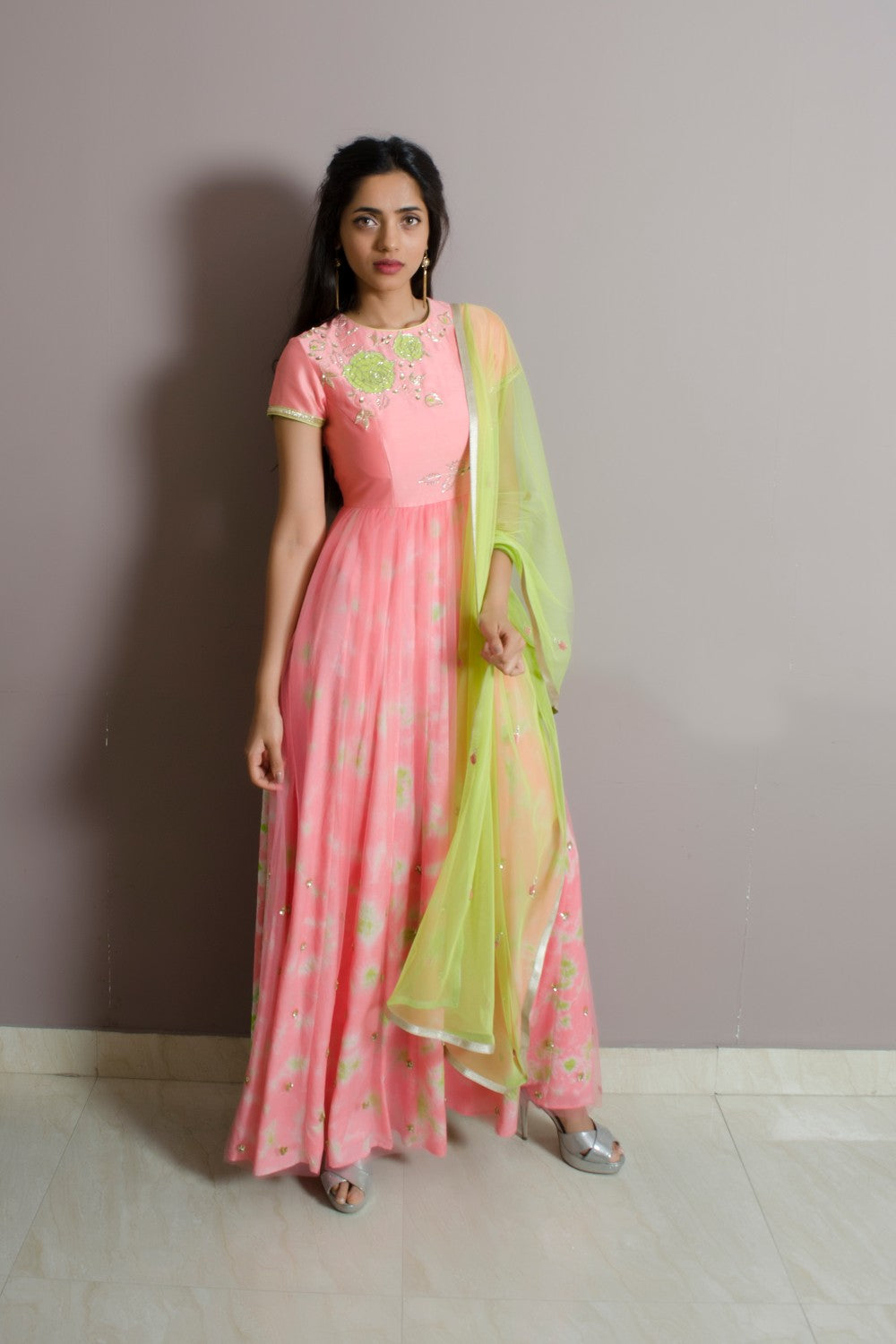 Applique Anarkali Set