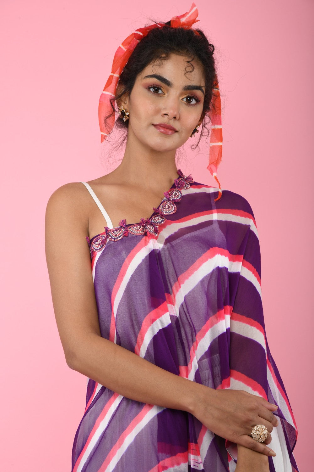 Top and Pant Set With Kaftan