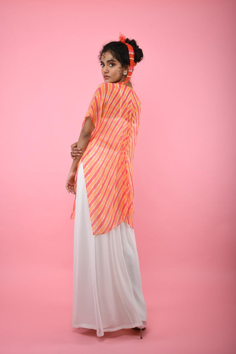 Top and Pant Set With Kaftan