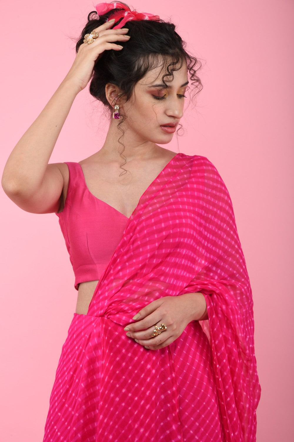 Leheriya Draped  Saree