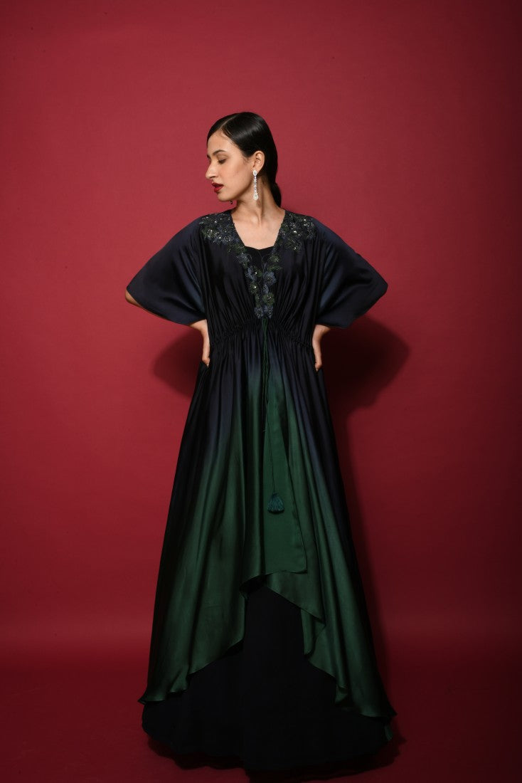 Dual color ombre jacket set