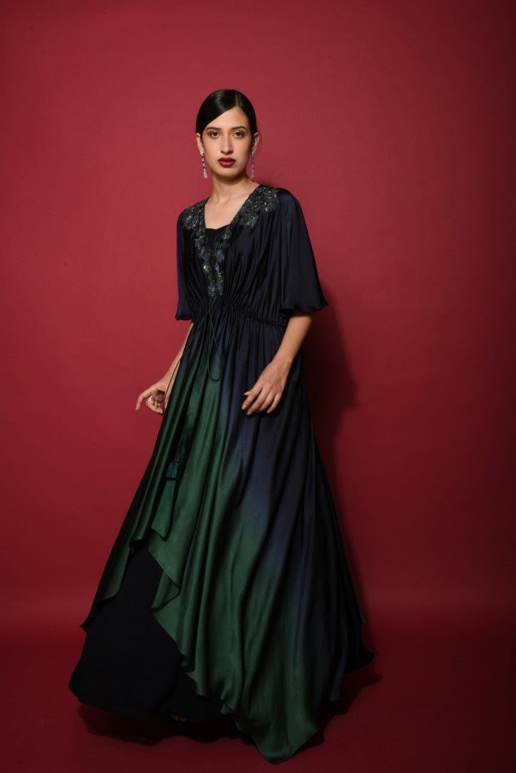 Dual color ombre jacket set