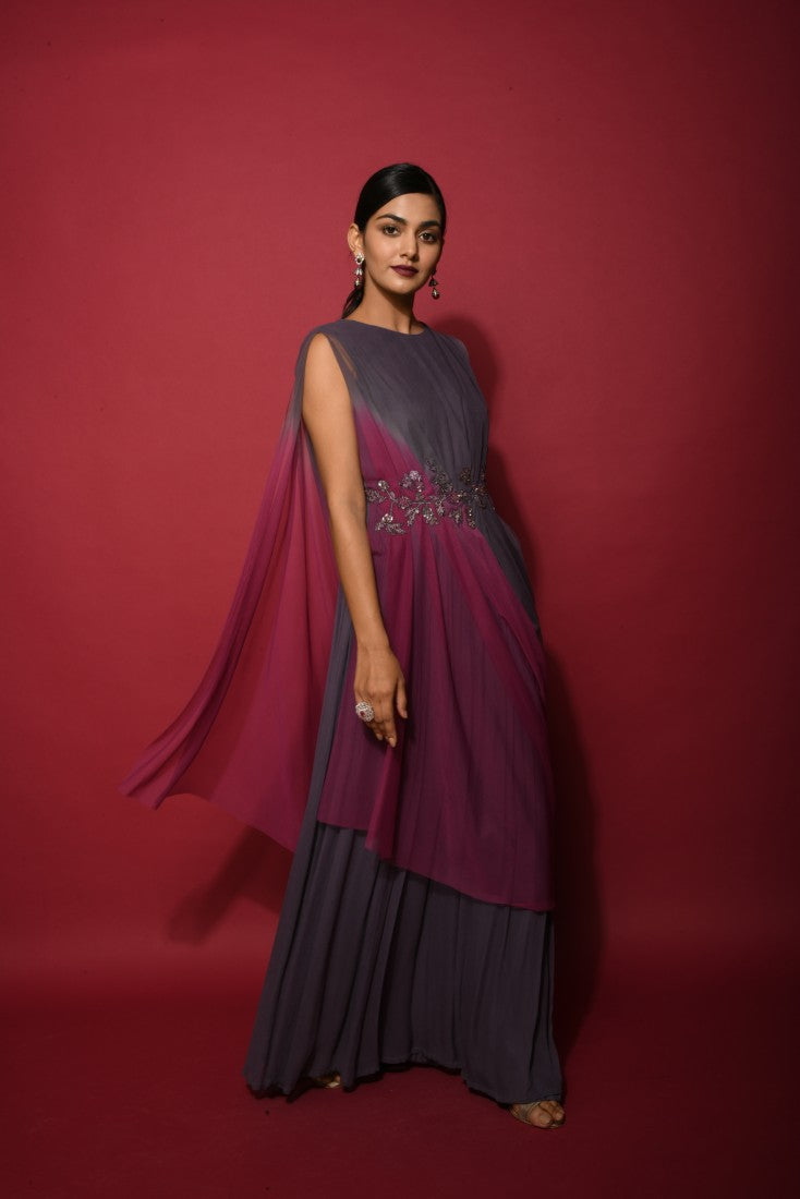 Ombre dual color gown