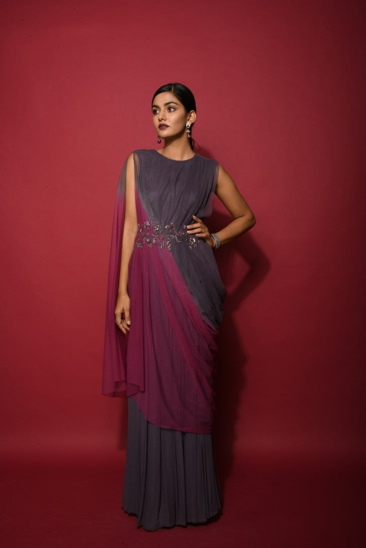 Ombre dual color gown