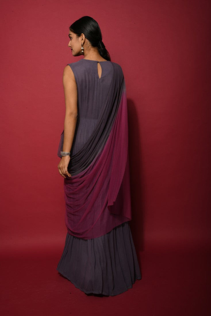 Ombre dual color gown