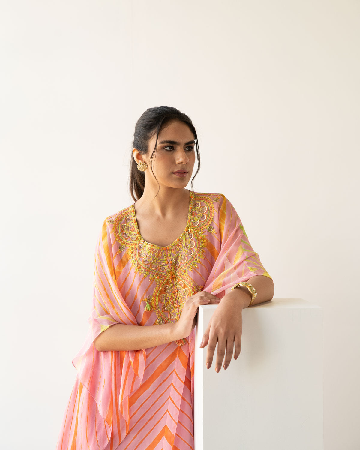 PEACH LEHERIYA TOP BOTTOM