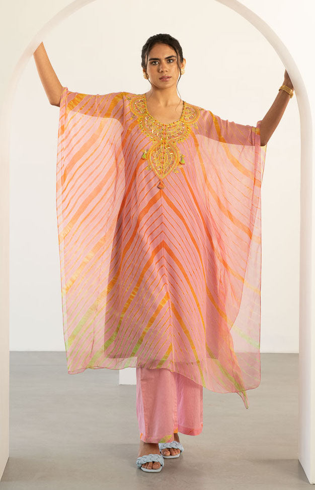 PEACH LEHERIYA TOP BOTTOM