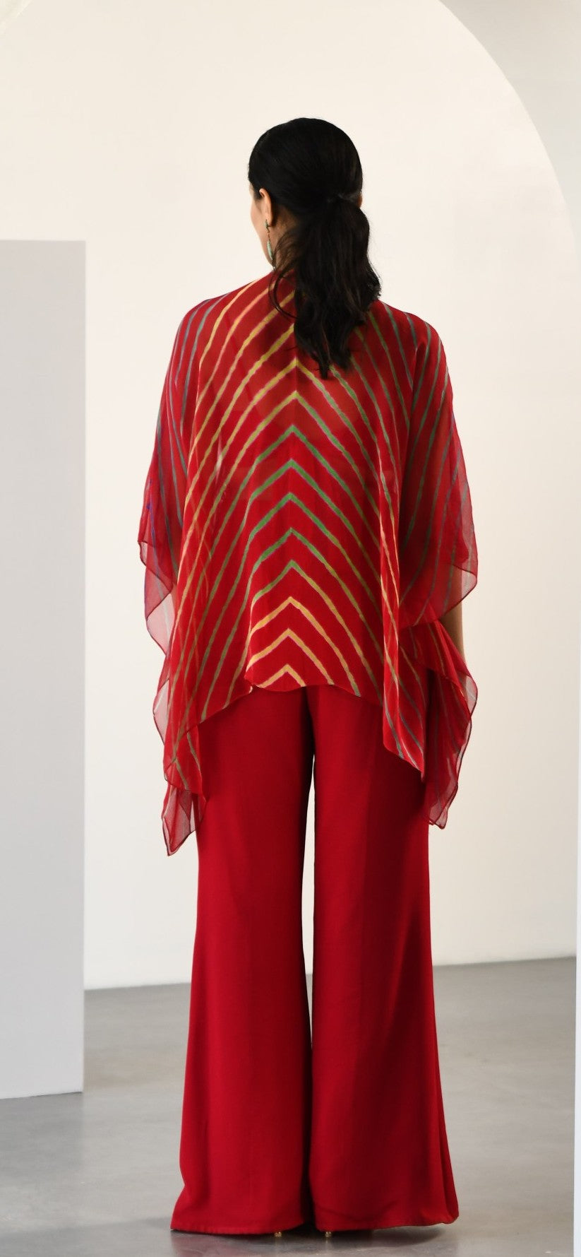 RED LEHERIYA JACKET SET