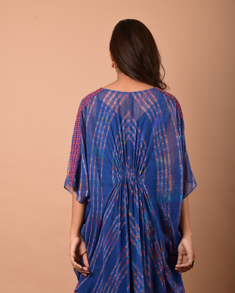 Pigeon blue Leheriya Kaftan Tunic