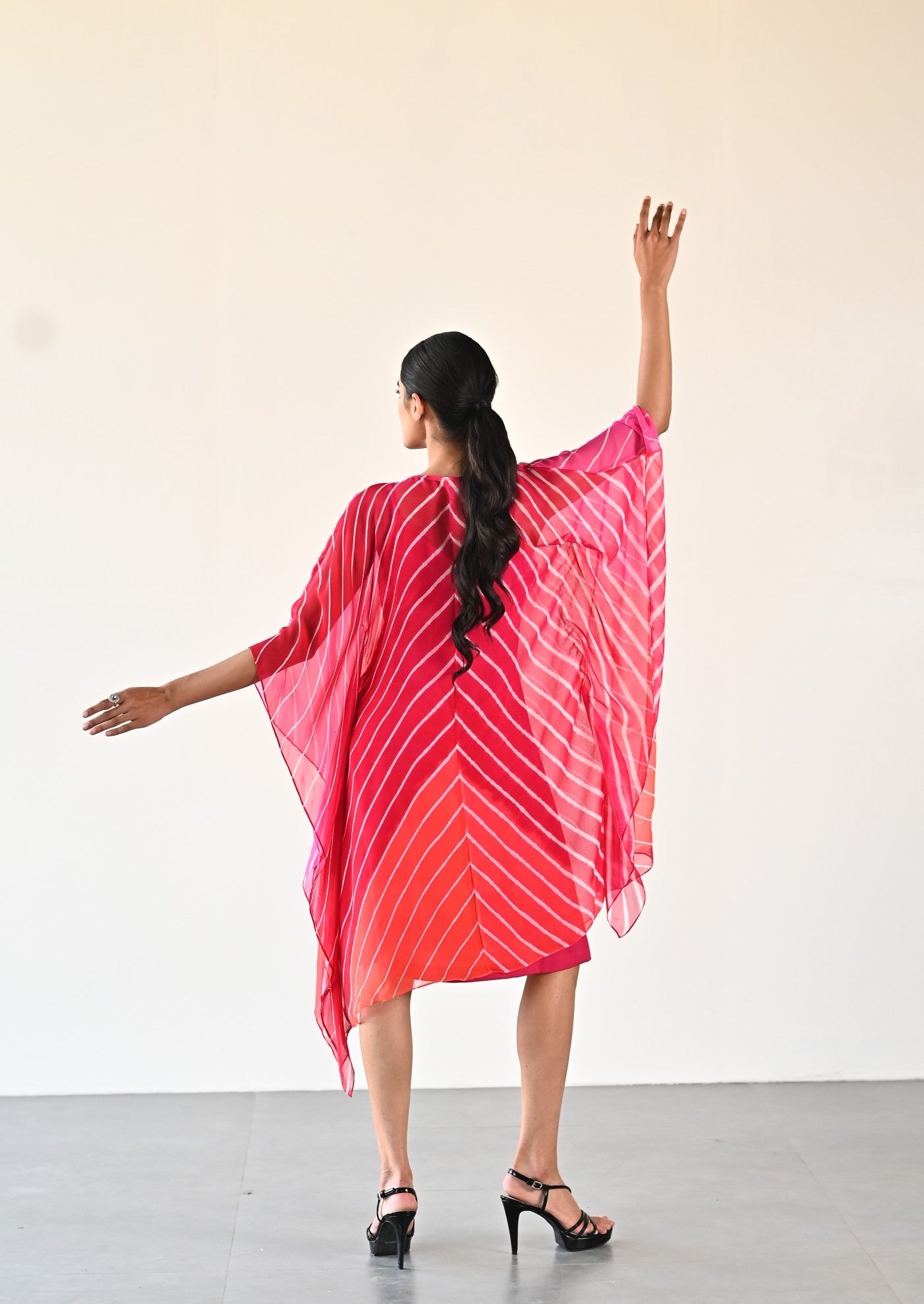 RED ORANGE PINK DRESS