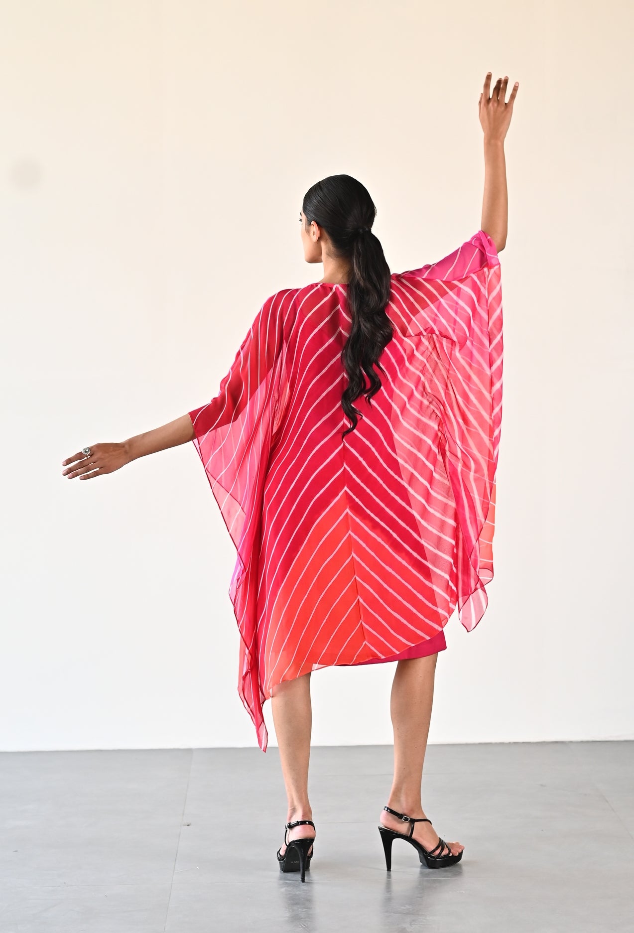 RED PINK ORANGE DRESS