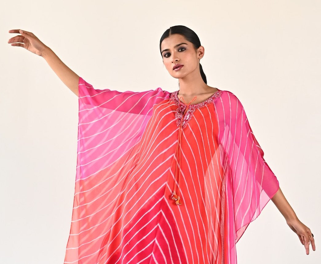 RED ORANGE PINK DRESS