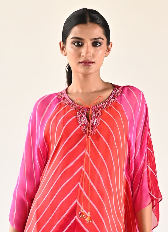 RED PINK ORANGE DRESS