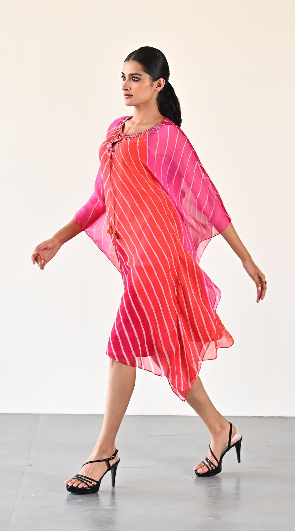 RED PINK ORANGE DRESS