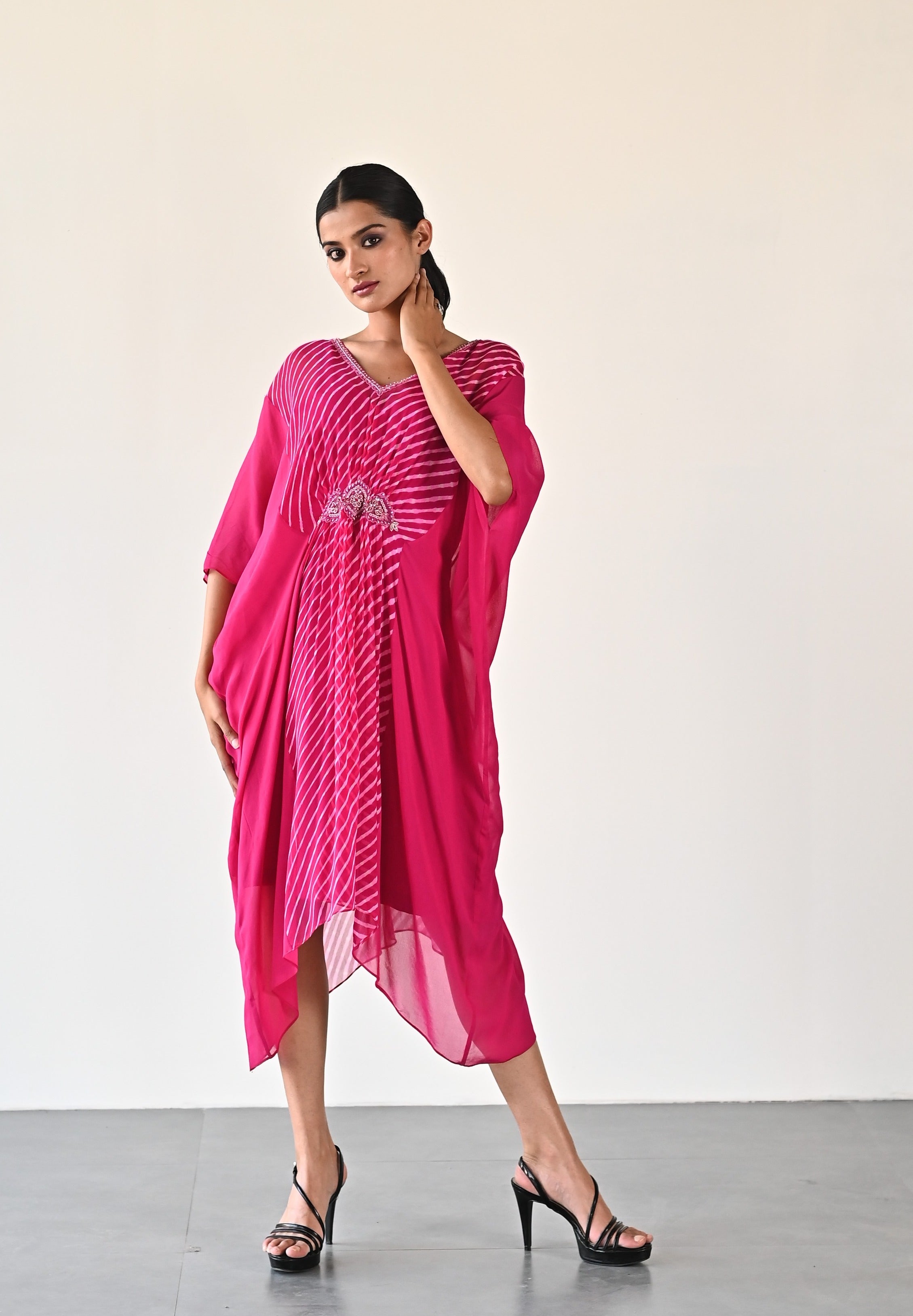 PINK LEHERIYA DRESS