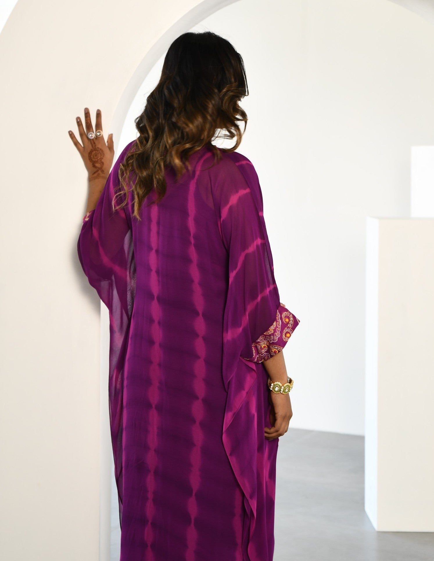 PURPLE BHANDEJ DRESS