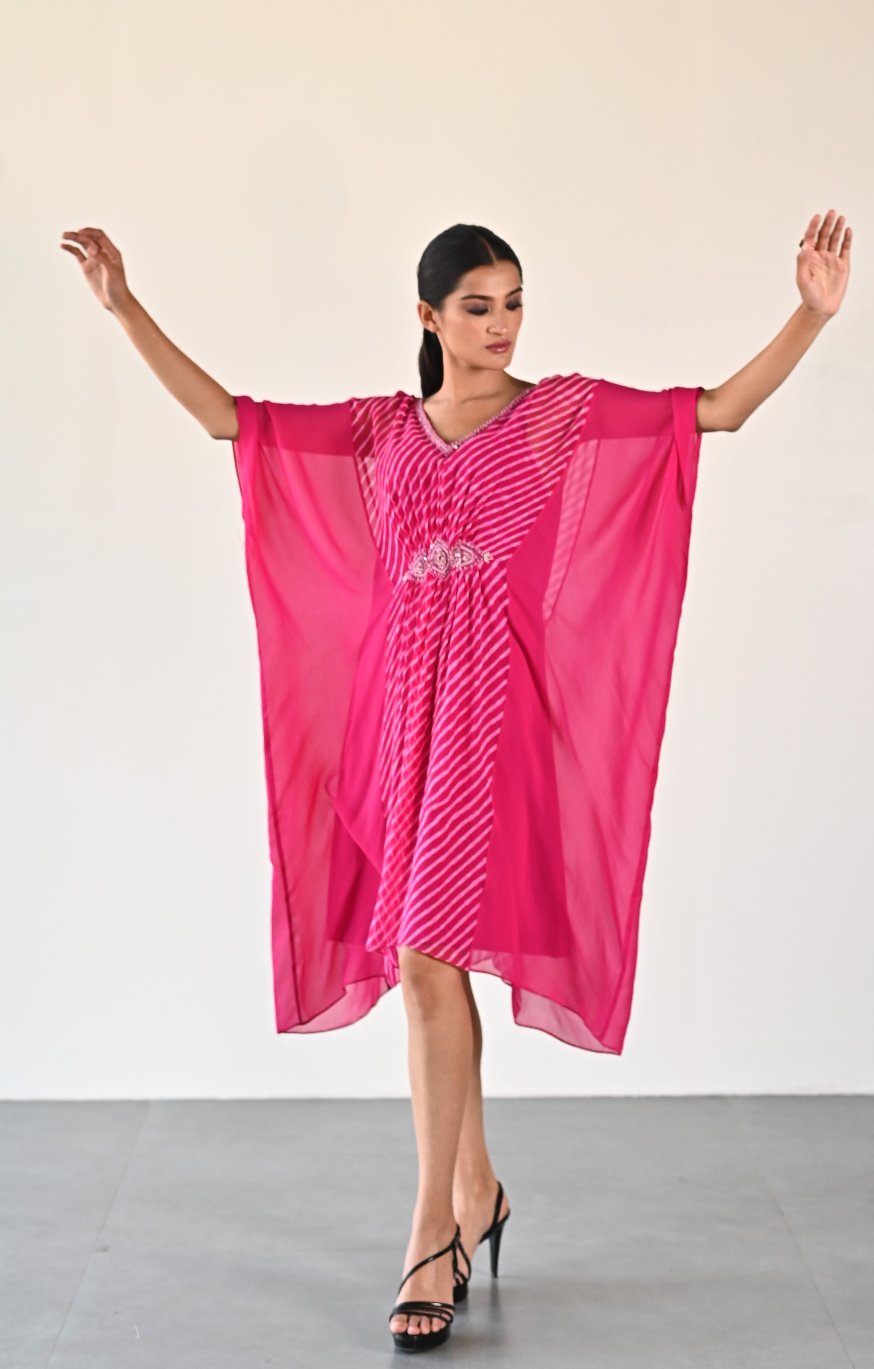 PINK LEHERIYA DRESS