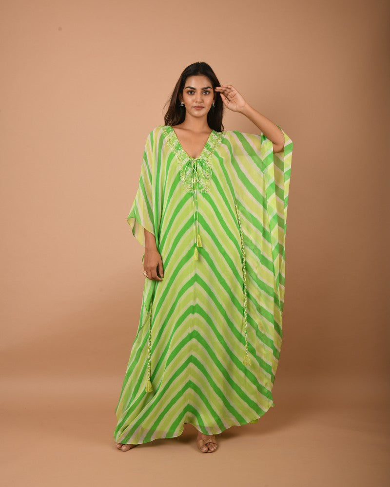 Lime green leheriya tunic