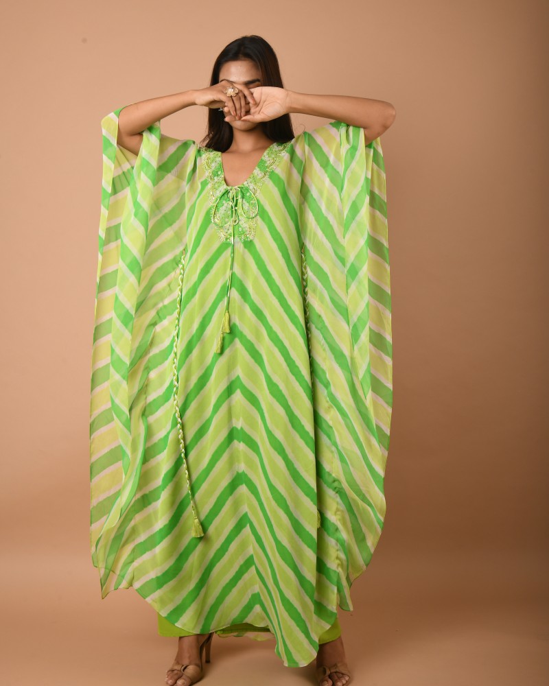 Lime green leheriya tunic