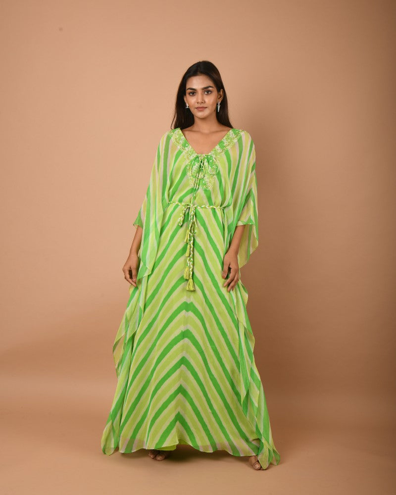 Lime green leheriya tunic