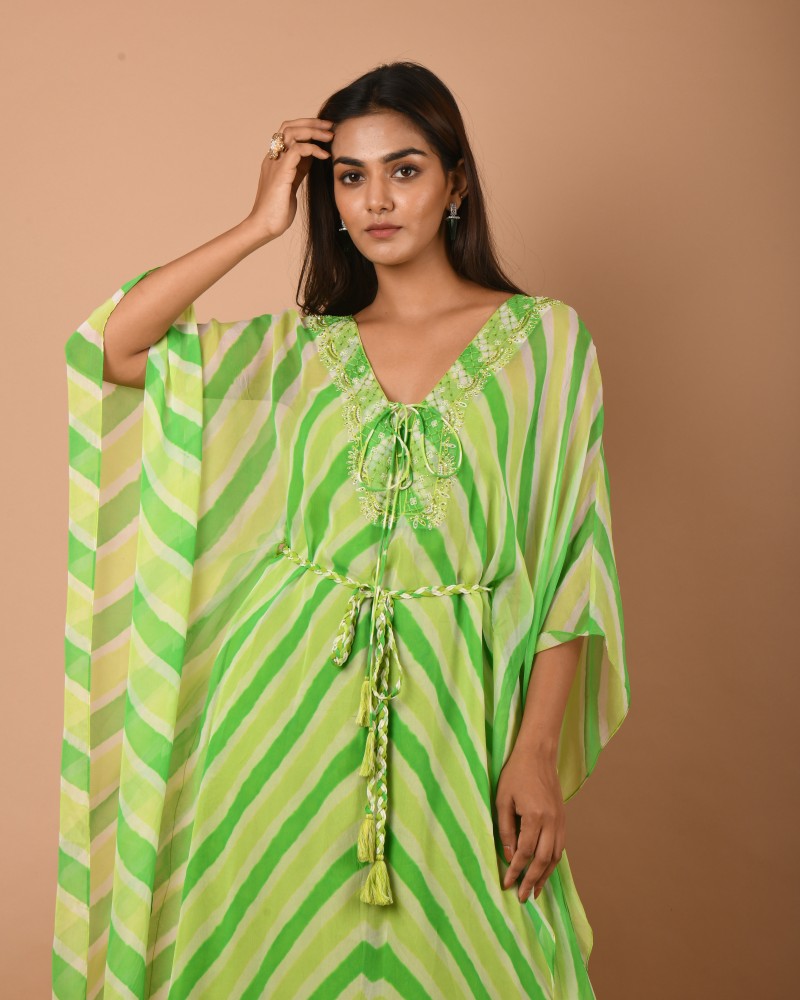Lime green leheriya tunic