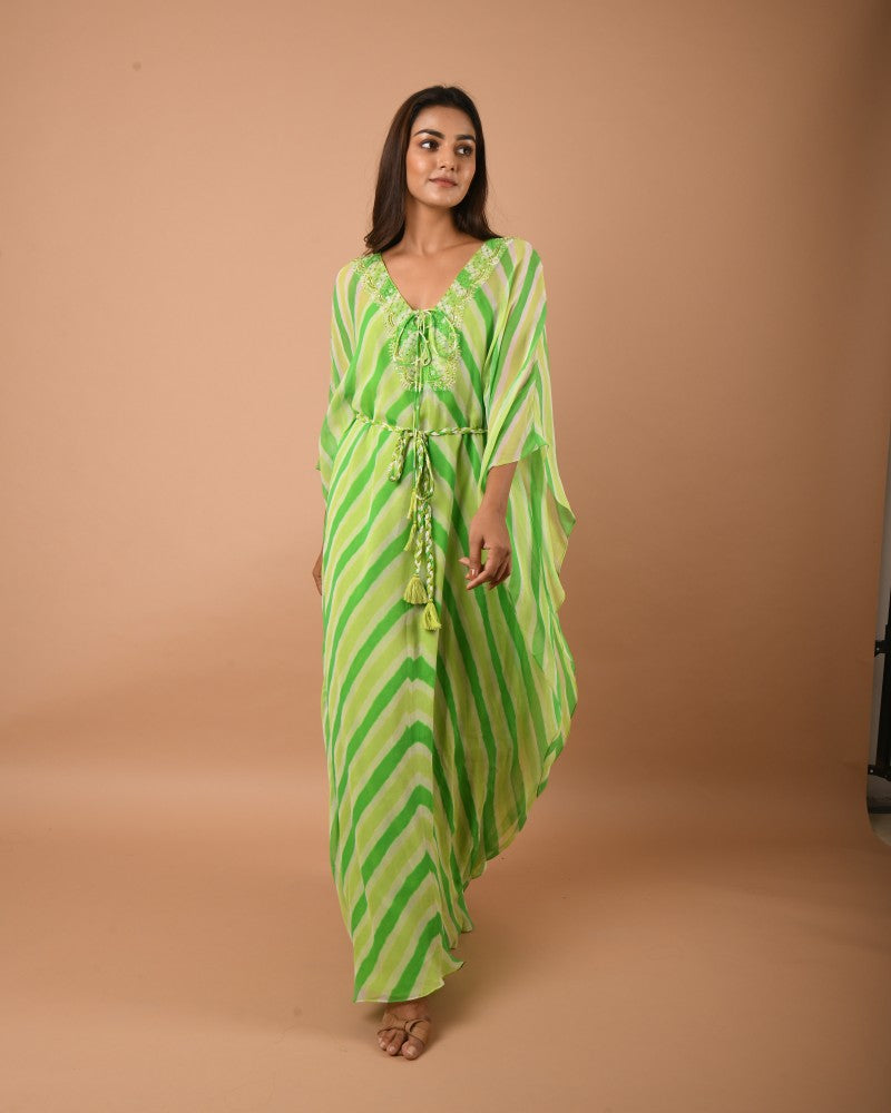 Lime green leheriya tunic