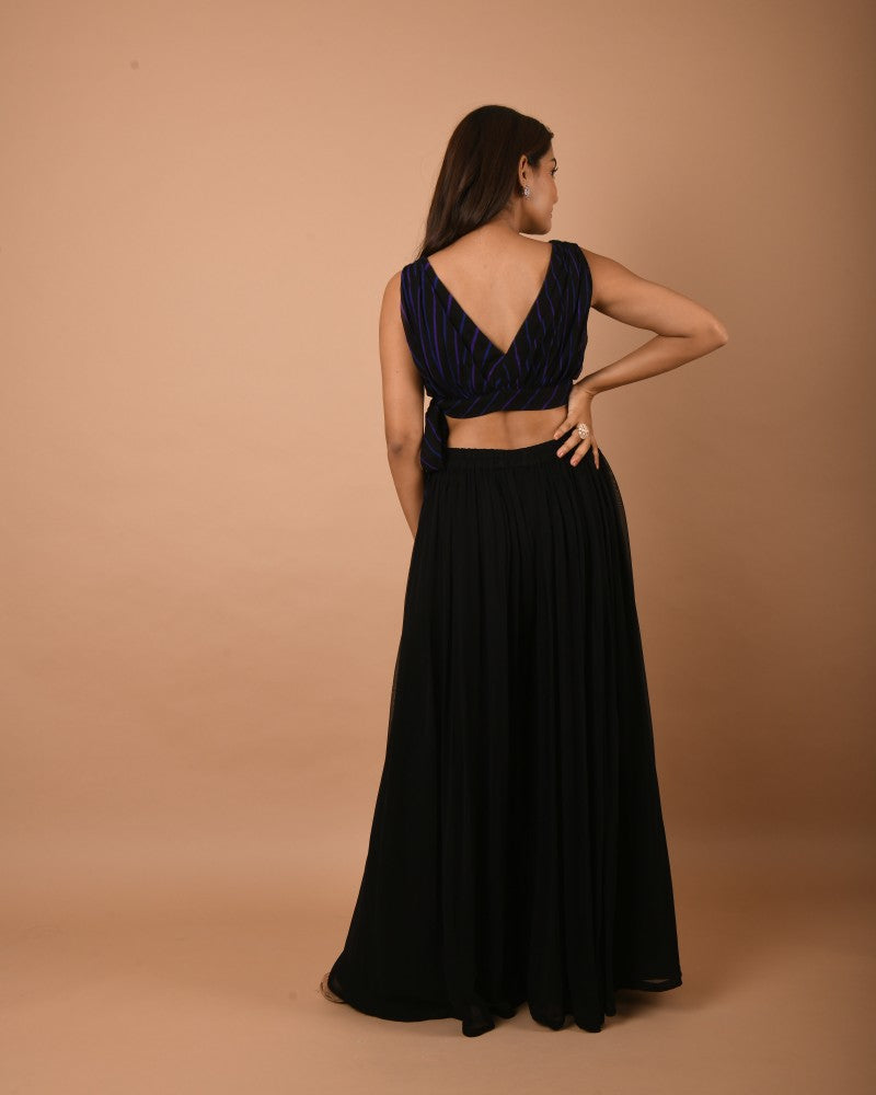 DRAPED BLOUSE AND PALAZZO