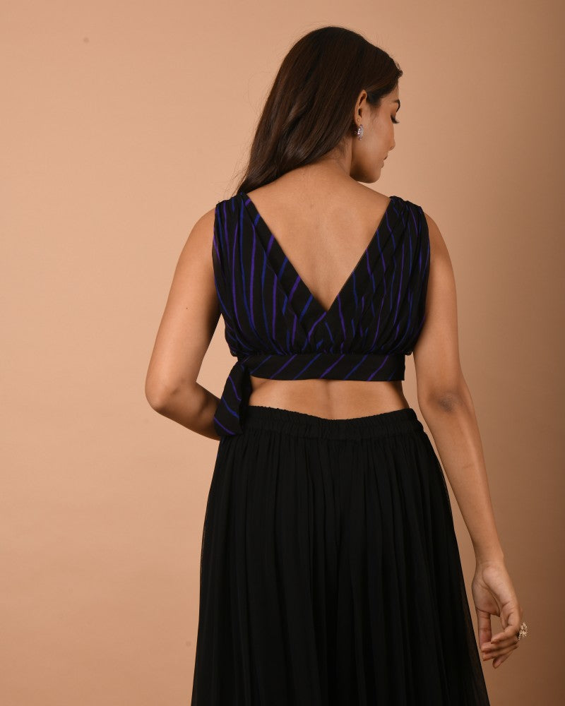 DRAPED BLOUSE AND PALAZZO