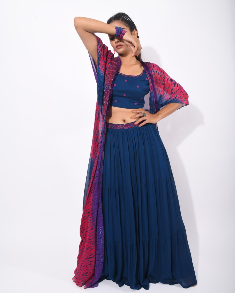 Jacket set top and tier sharara