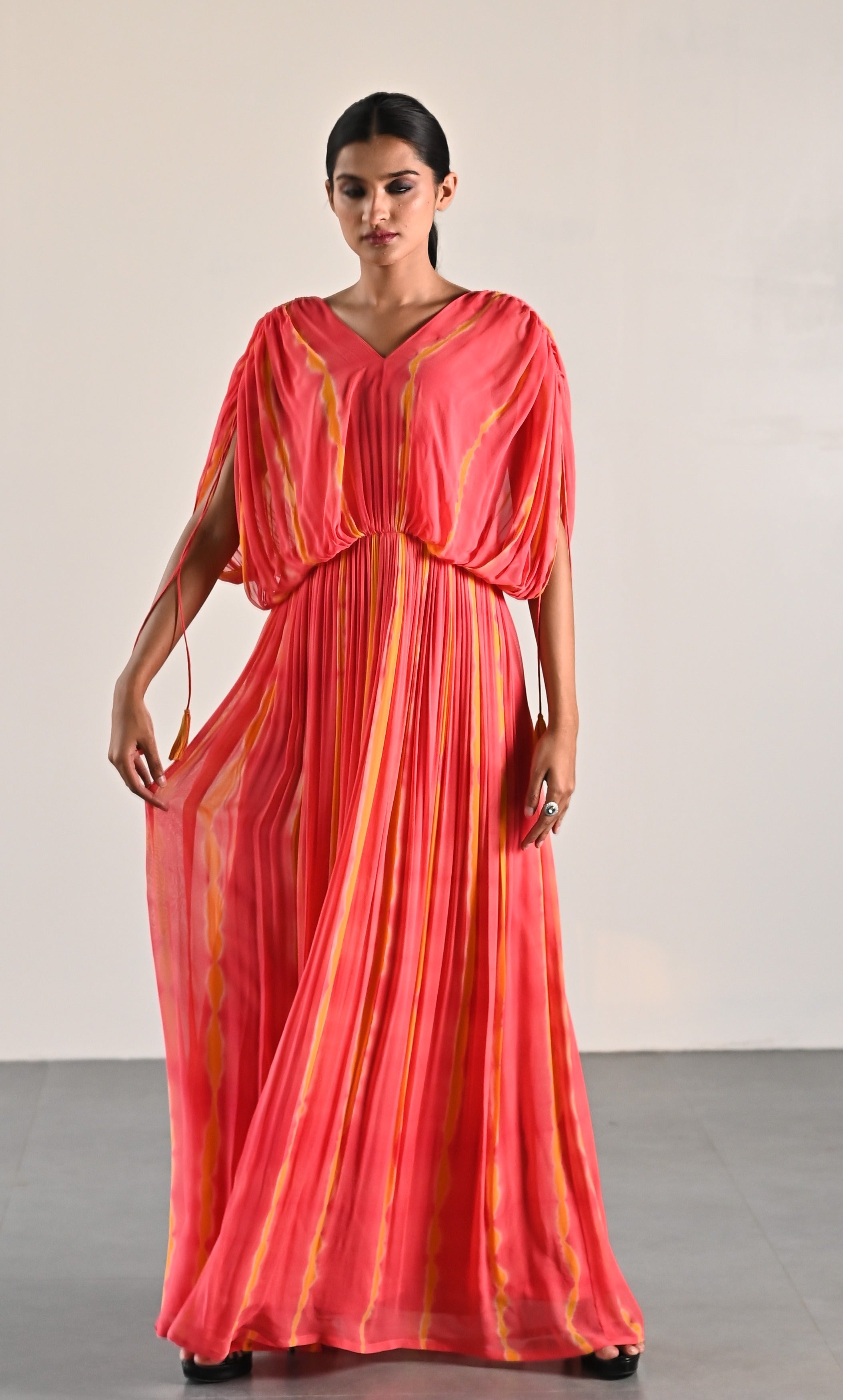 PEACH SHIBORI DRESS