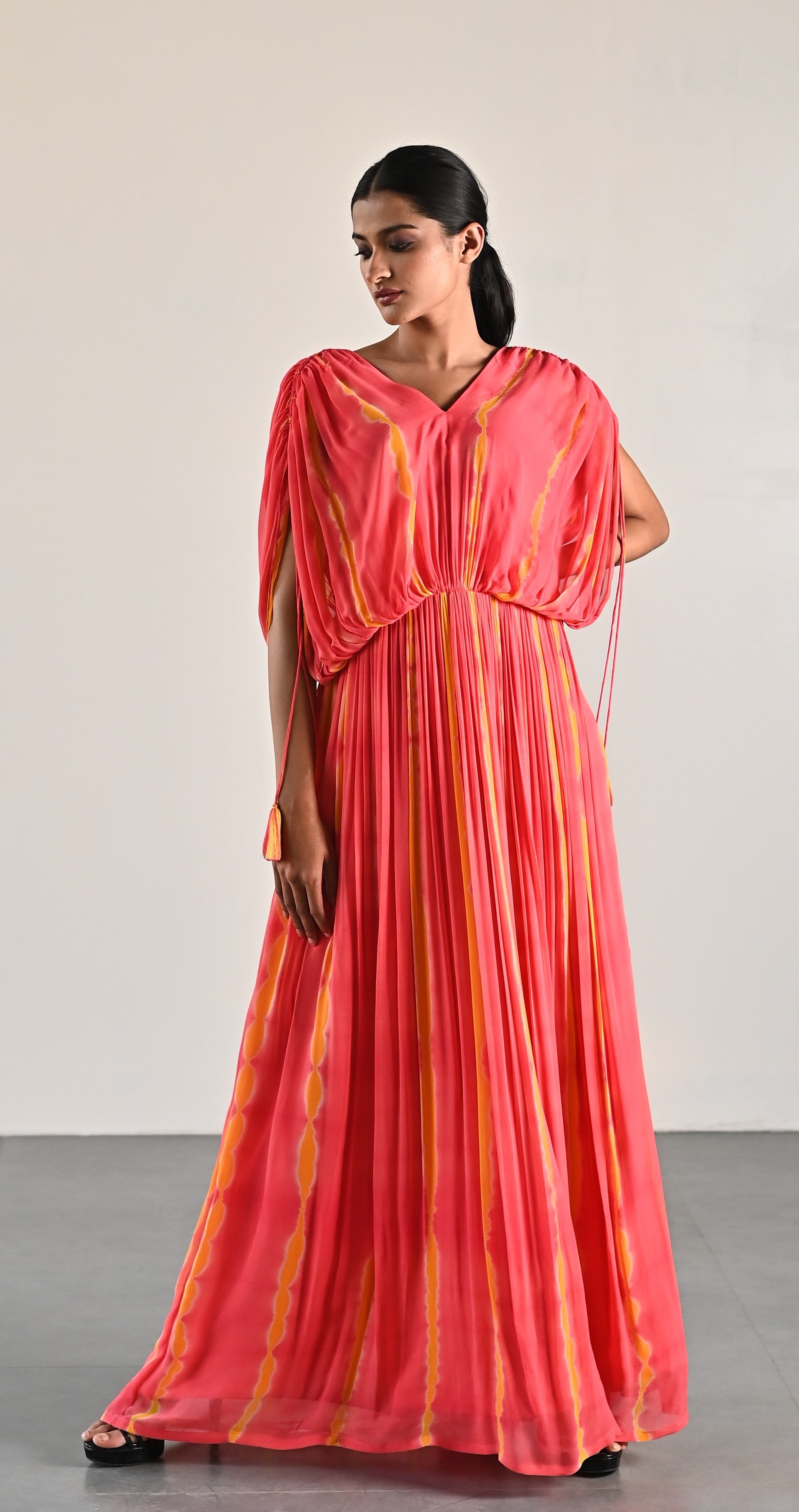 PEACH SHIBORI DRESS