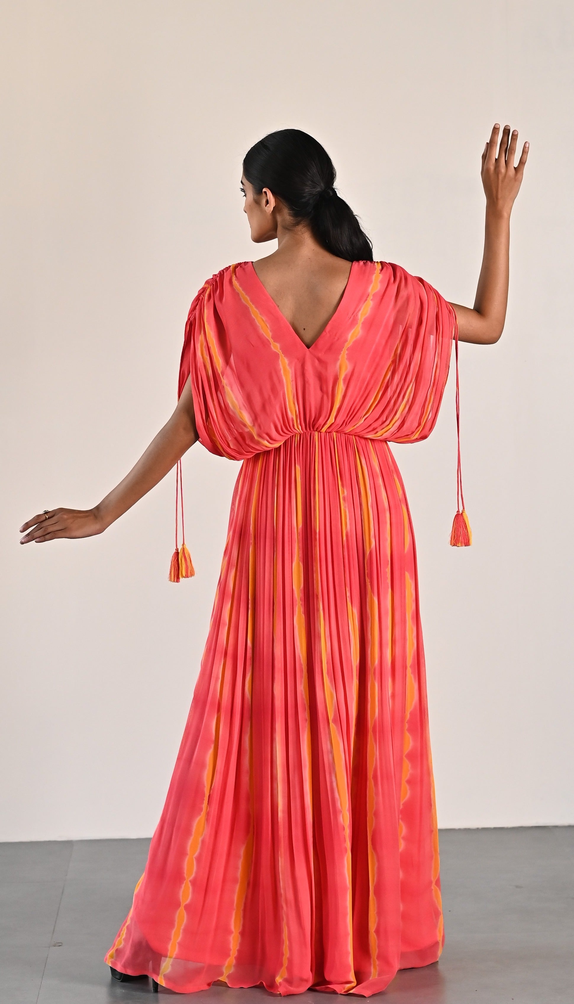 PEACH SHIBORI DRESS