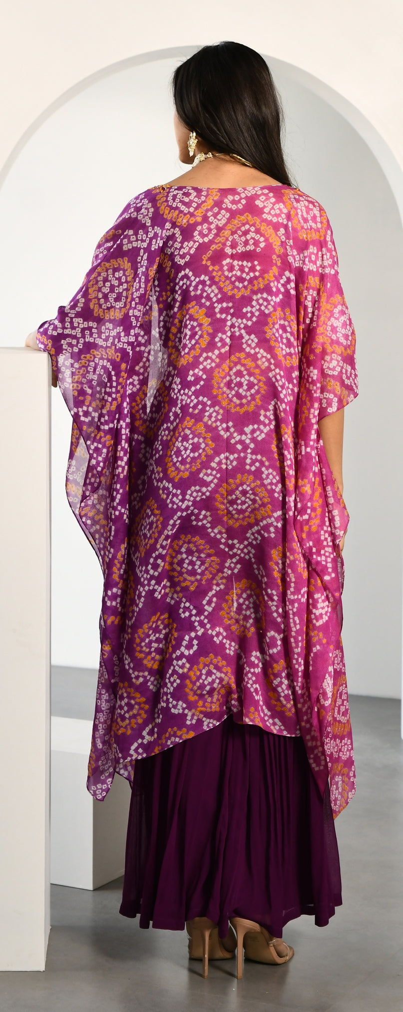 PURPLE BHANDEJ JACKET SET