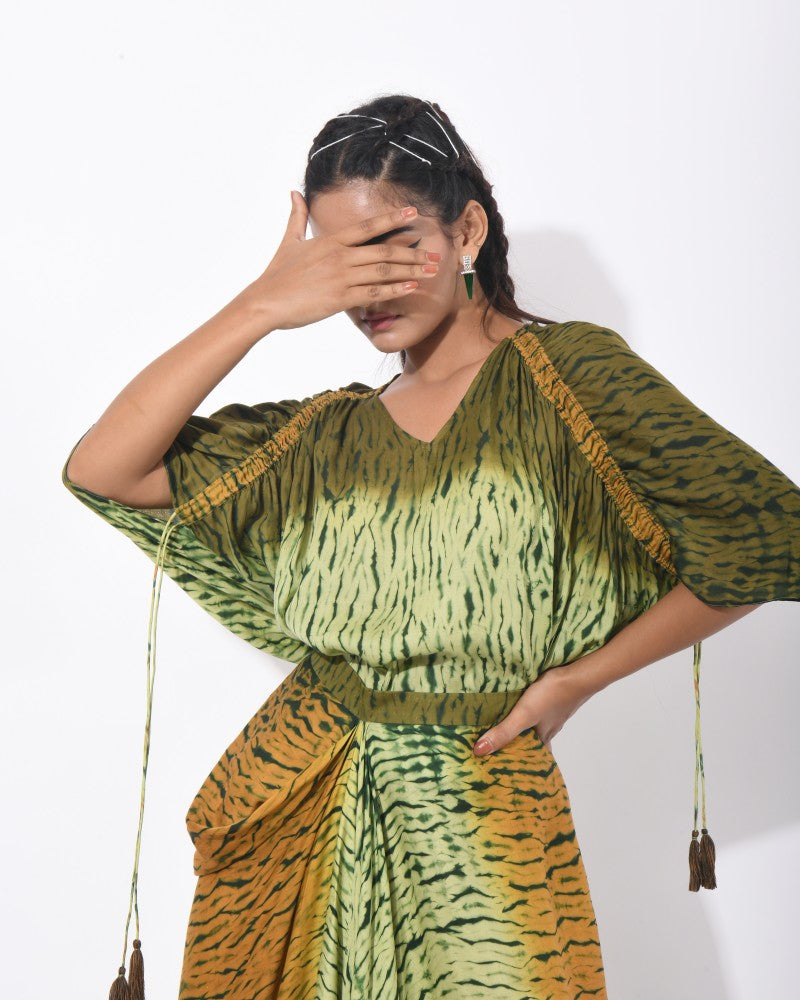 Draw string top with pick up skirt