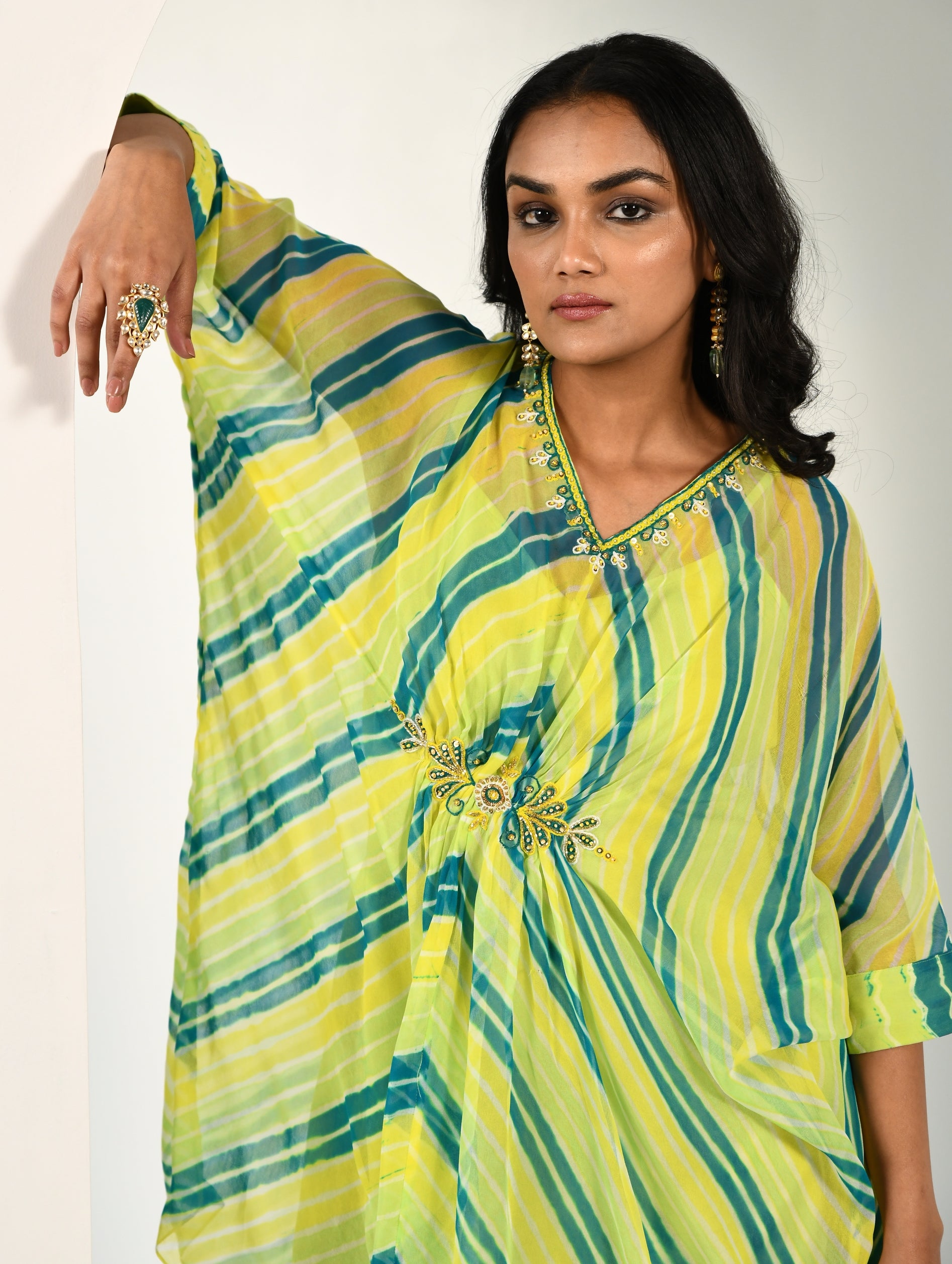 LIME GREEN LEHARIYA DRESS