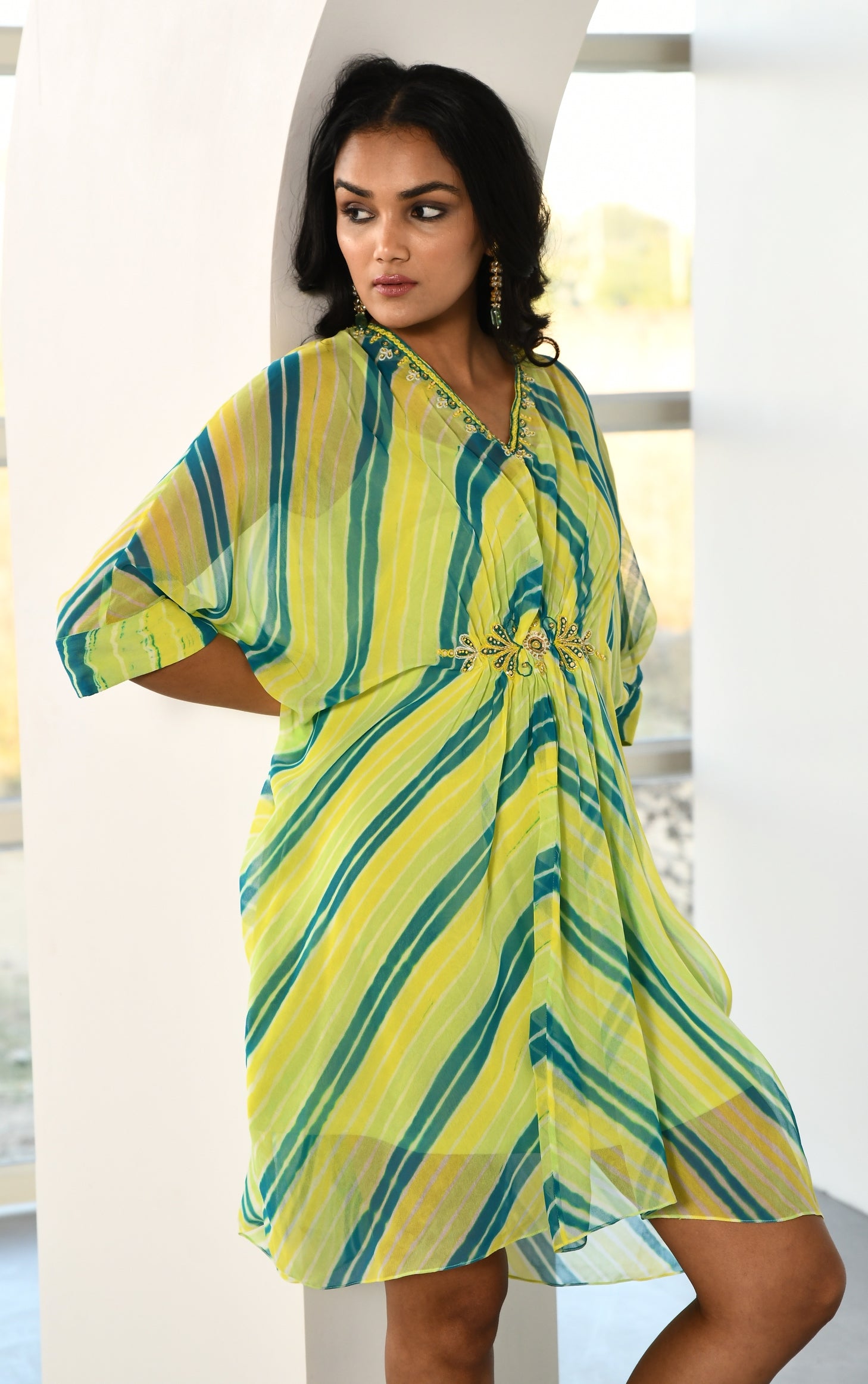 LIME GREEN LEHARIYA DRESS