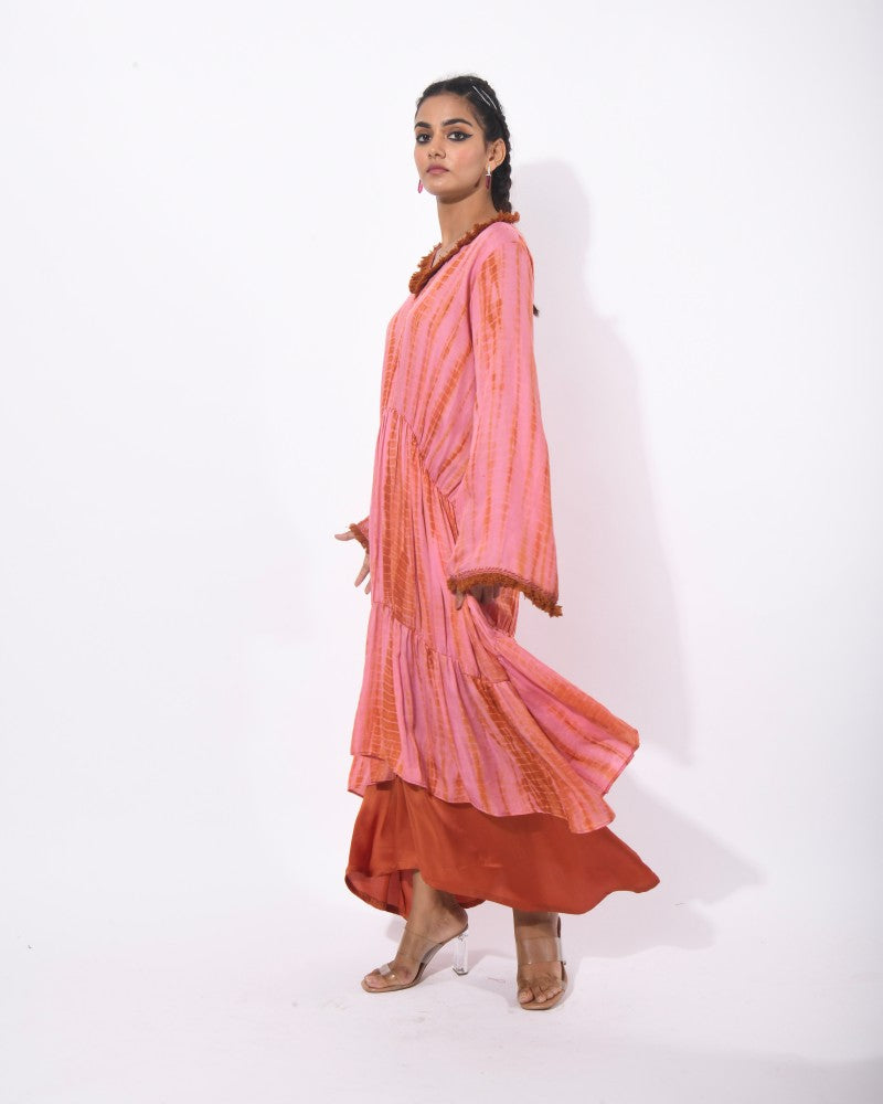 Tier kurta with skirt