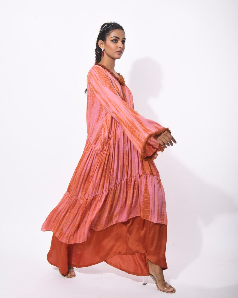 Tier kurta with skirt