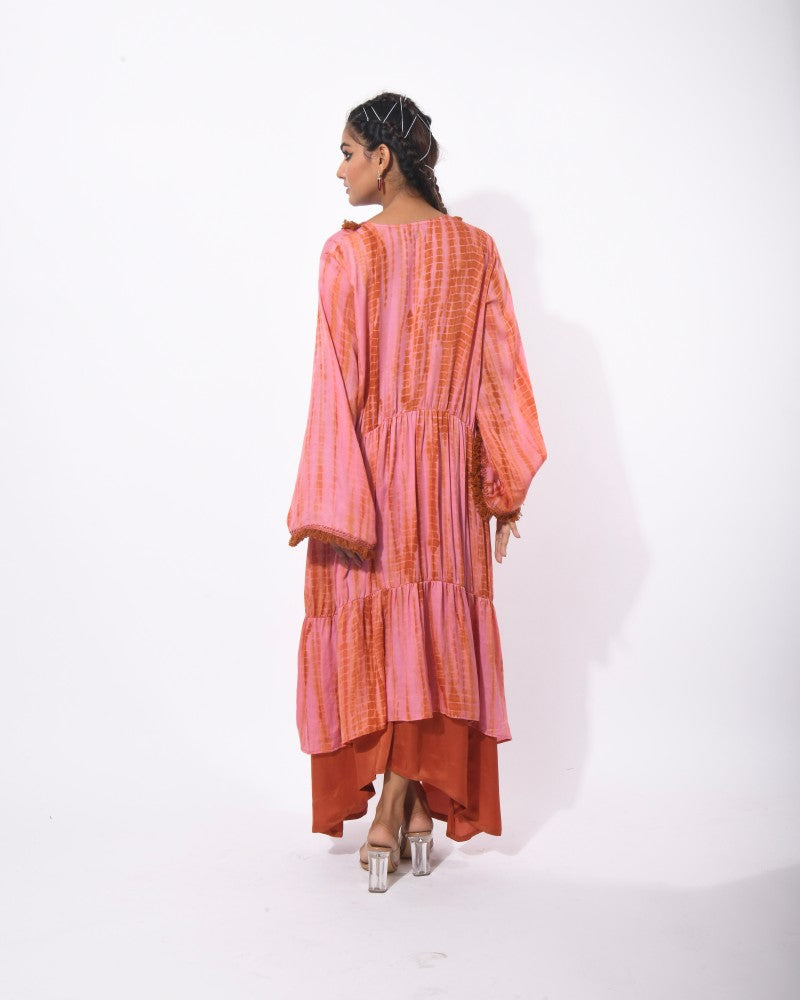 Tier kurta with skirt