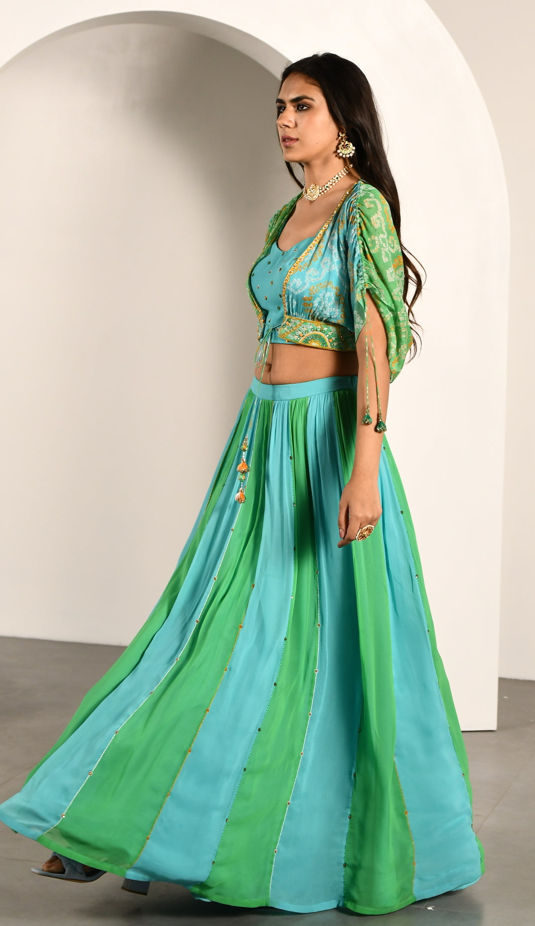 TURQ GREEN LEHENGA