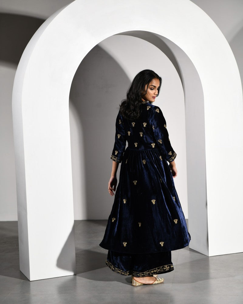 BLUE VELVET KURTA