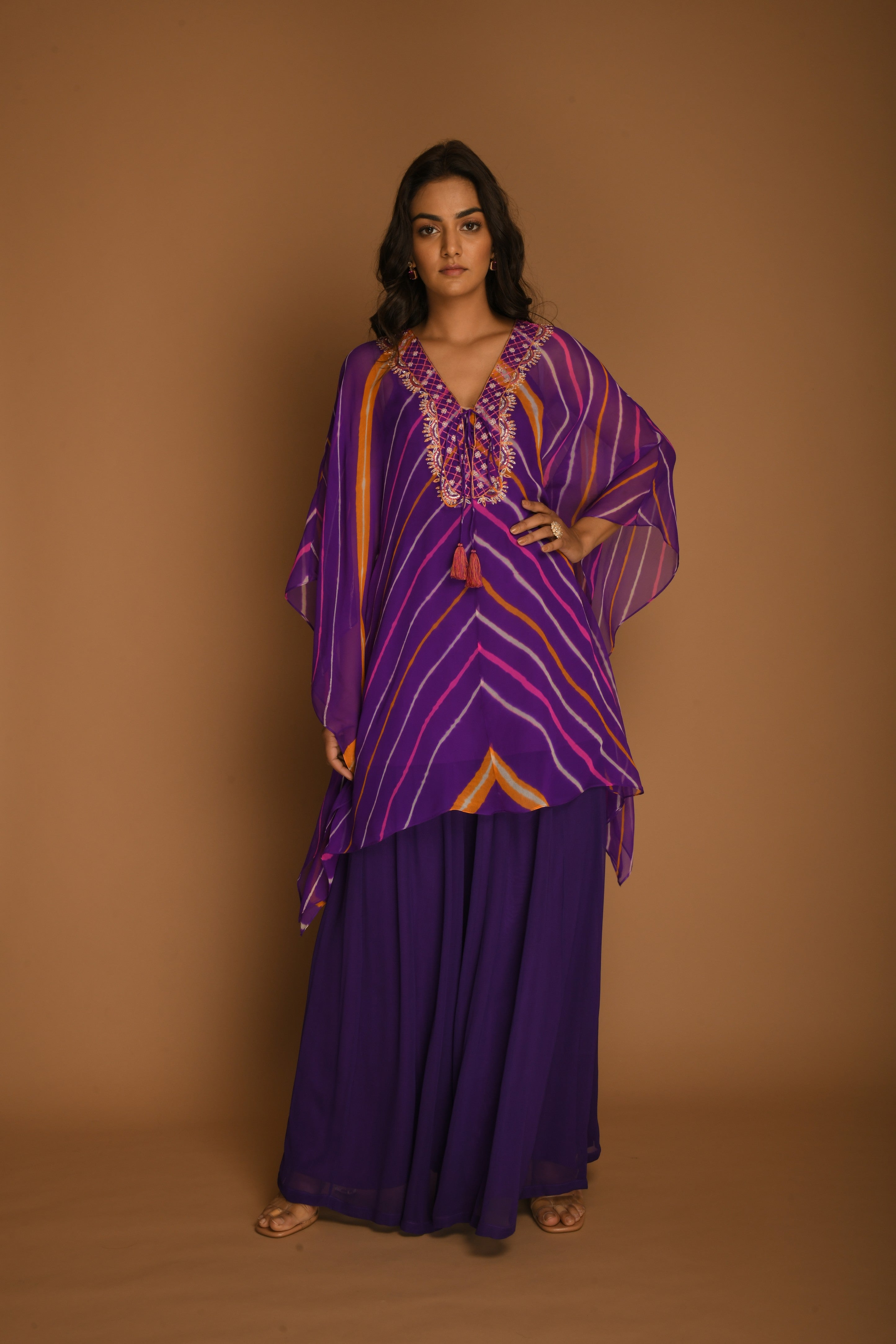 Leheriya kaftan top and pant