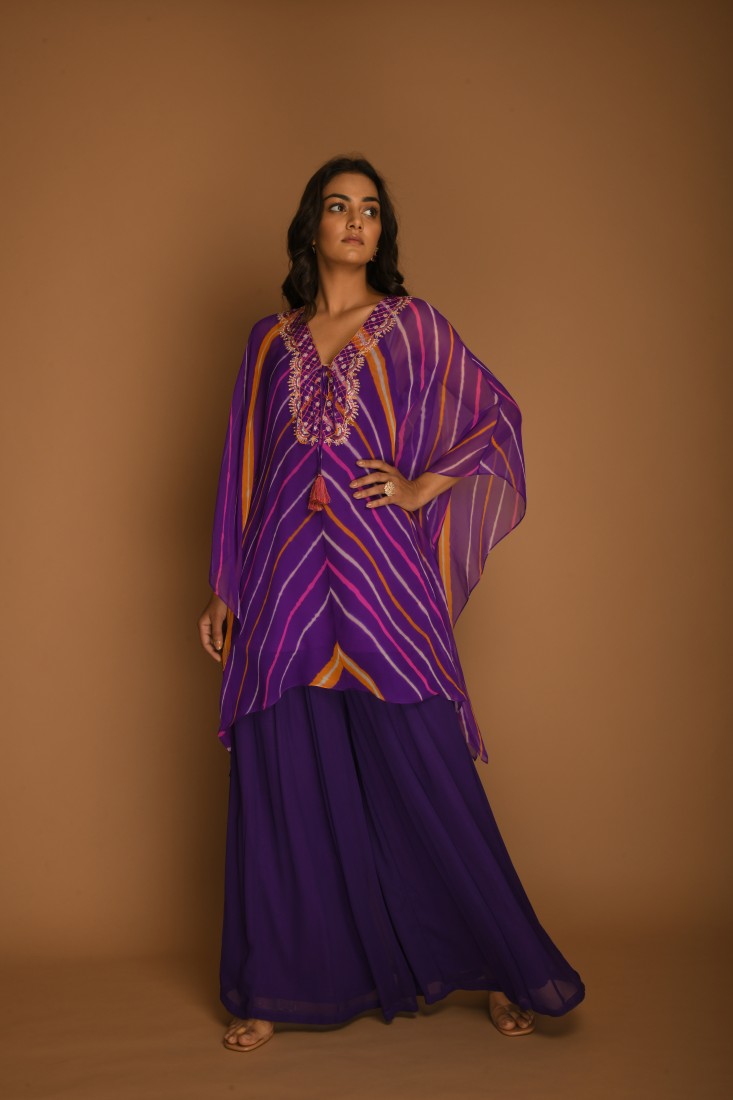 Leheriya kaftan top and pant