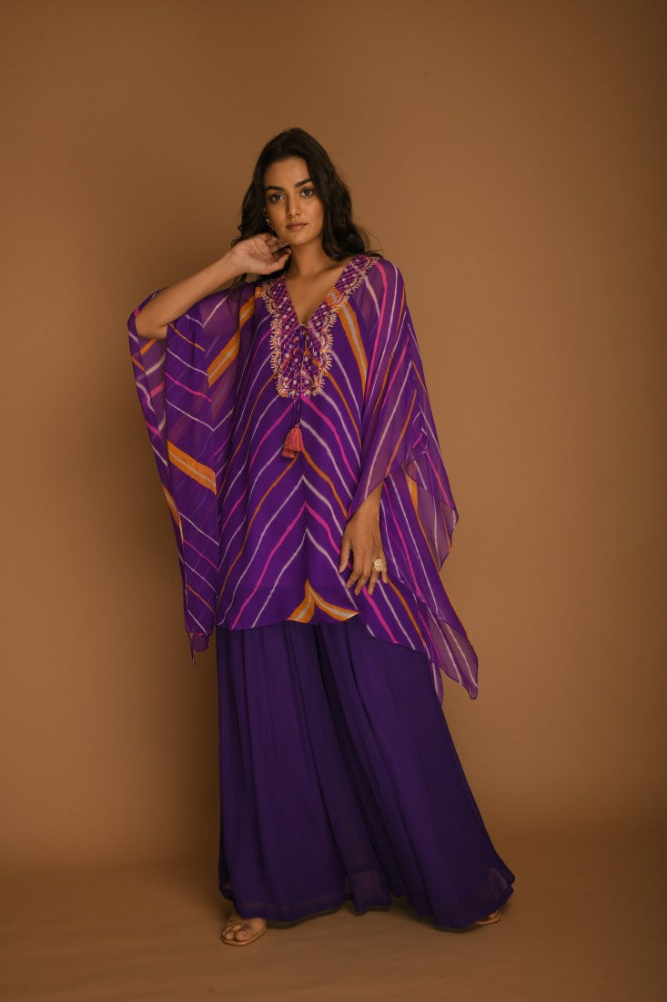 Leheriya kaftan top and pant