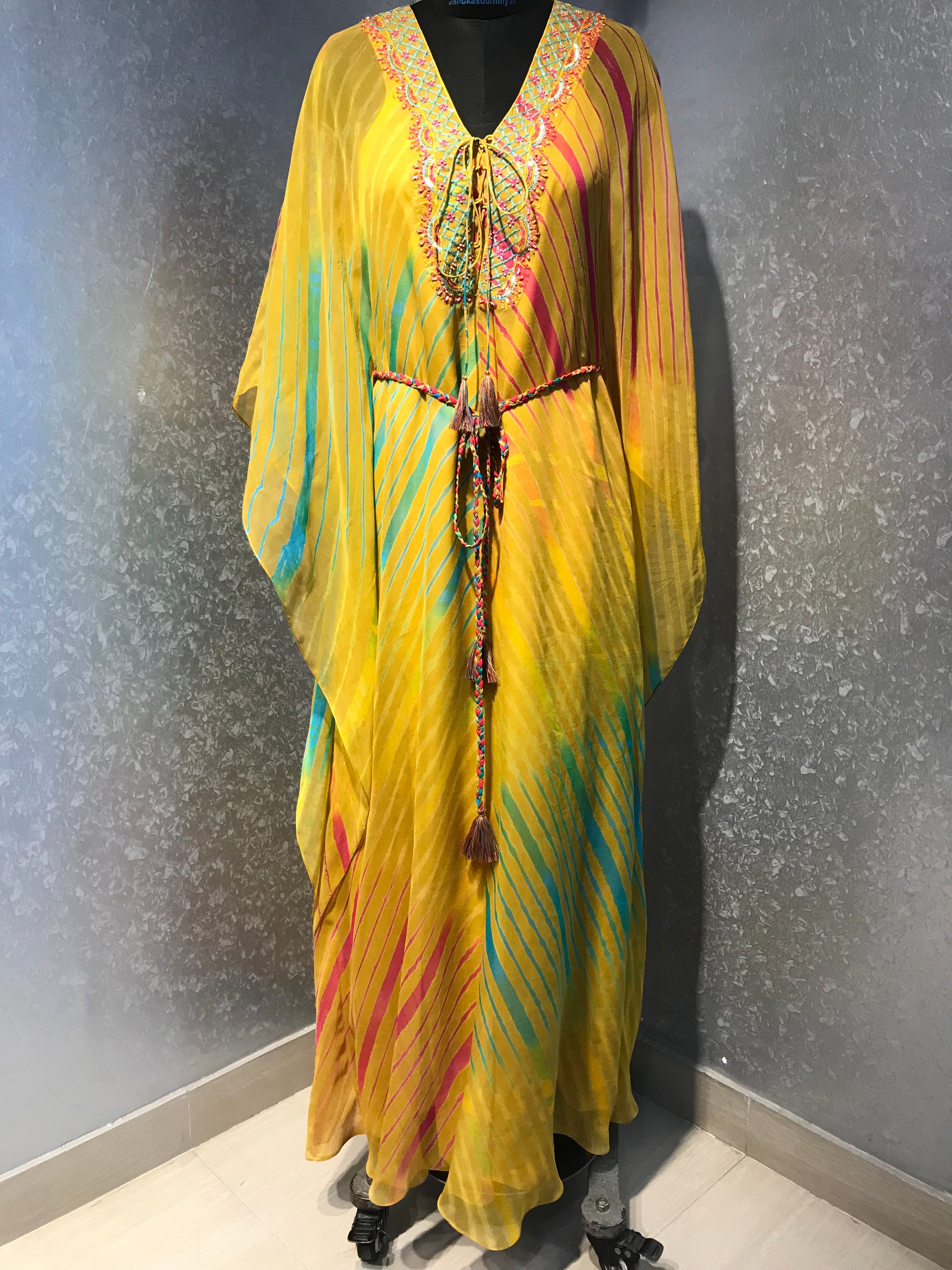 Mustard multi leheriya tunic