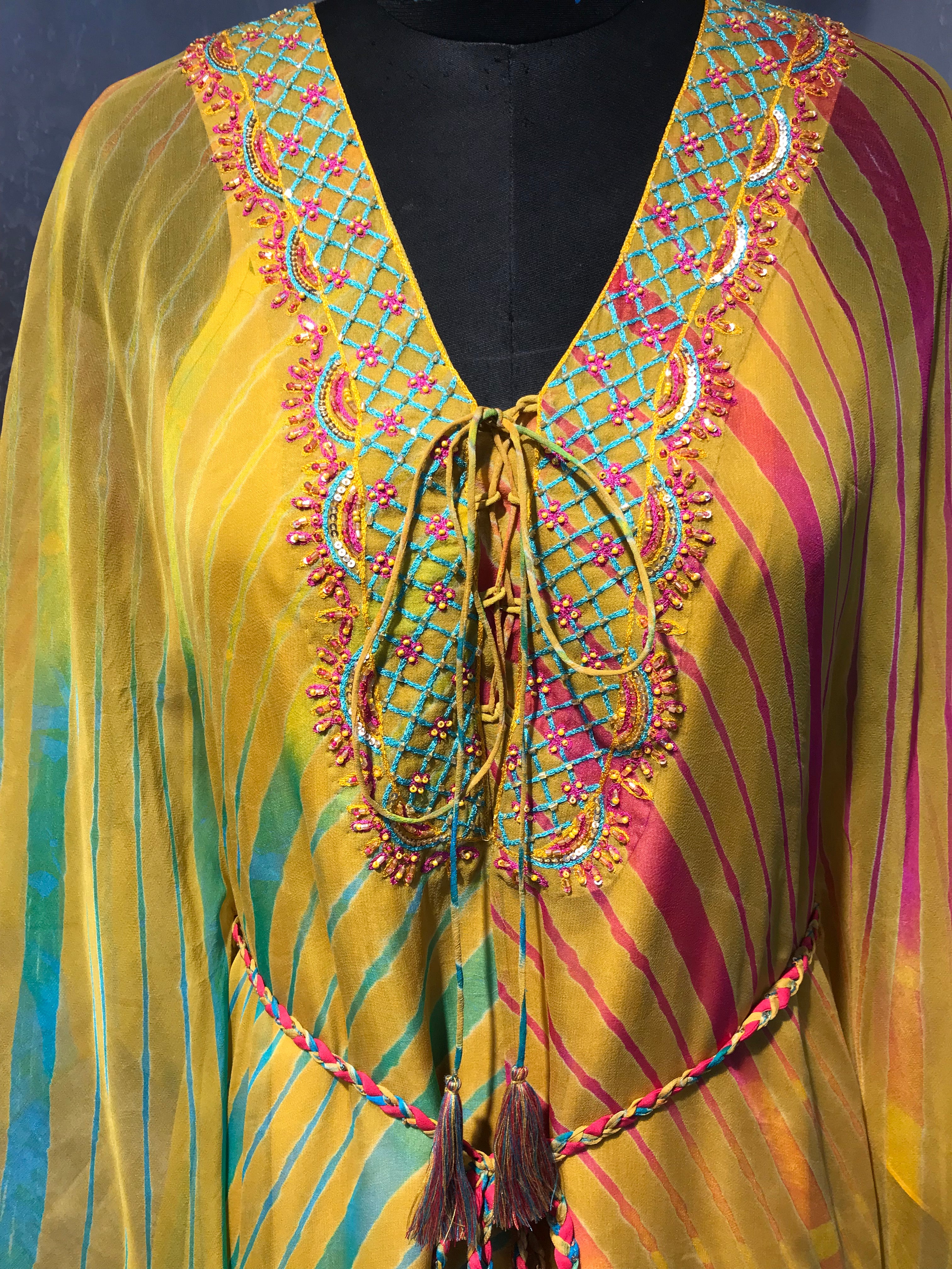 Mustard multi leheriya tunic