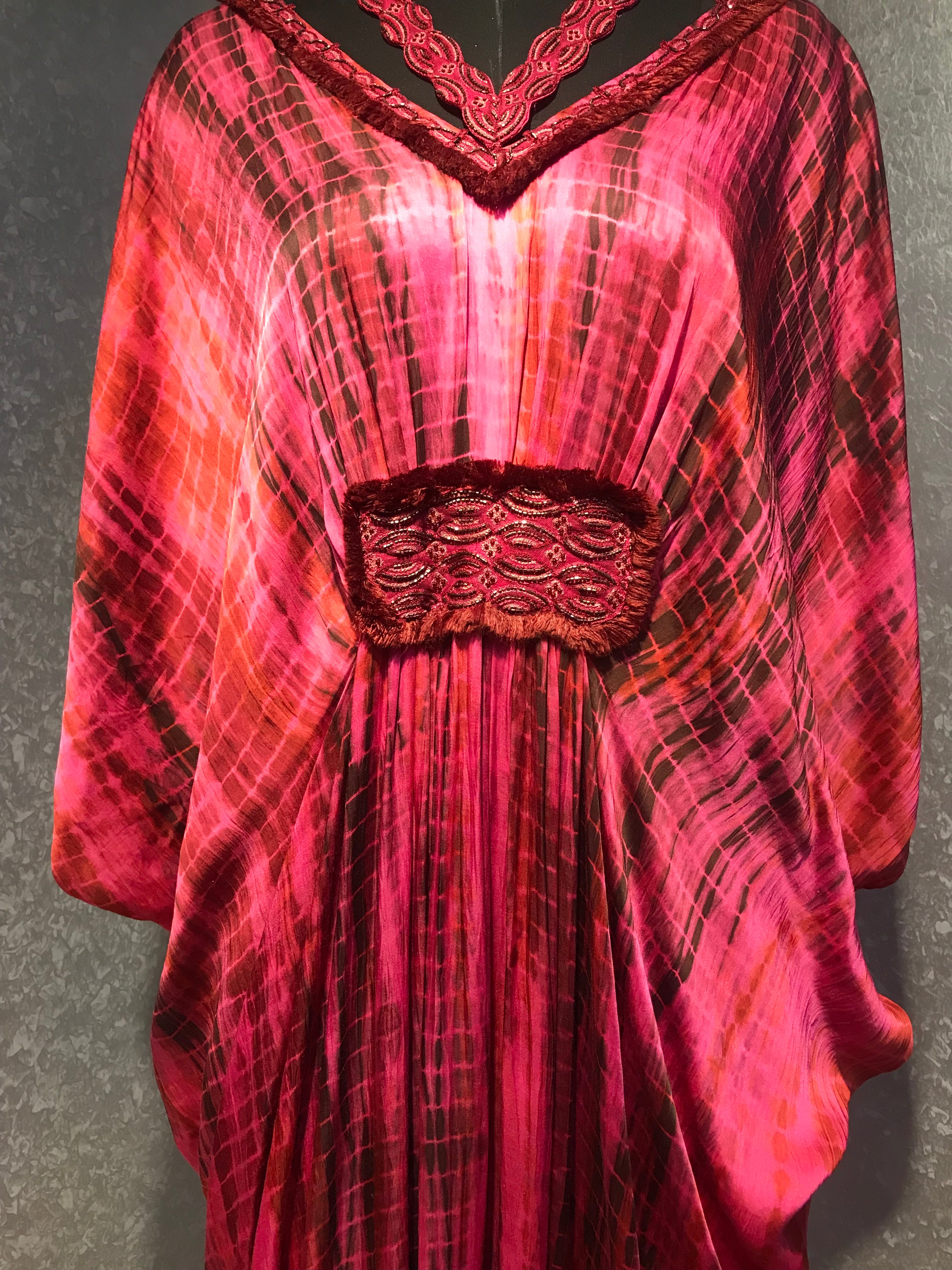 KAFTAN TUNIC WITH FRINGE DETAILING
